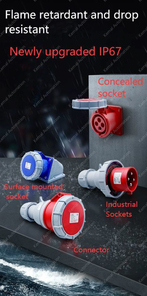 5 pole 63A concealed socket
